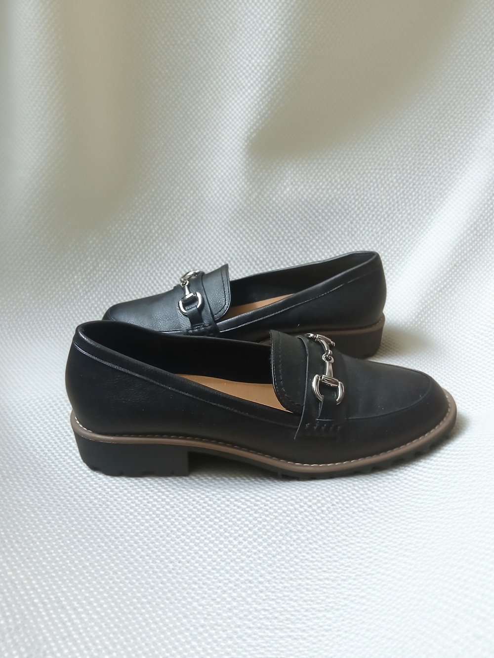 Dolce Vita Black Leather Loafers with Silver Bit Hardware NWOT SIZE 9